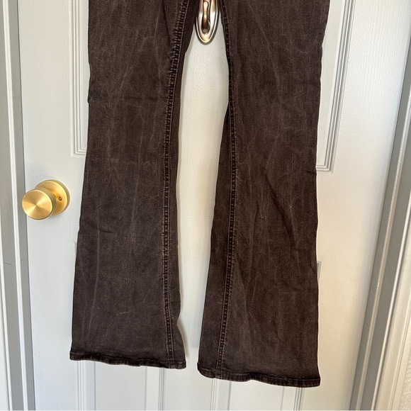 ZARA Women's Mid Rise Skinny Boot Cut Washed Black Denim Jeans - Picture 6 of 8